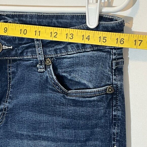 KUT From The Kloth Jeans Women’s 10 Blue Denim Ankle Straight Distressed Stretch - Picture 5 of 16